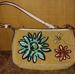 Coach flowers and bees wristlet/clutch/small bag